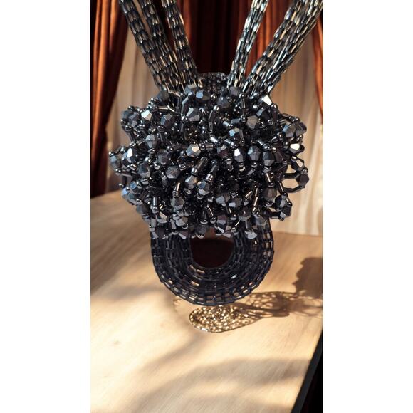 Statement Brown Antique Tone Multi-Strand Necklace - Picture 5 of 6